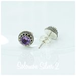 Amethyst Stud Earrings CZE 028